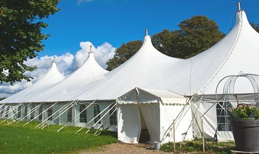 high-quality portable restrooms stationed at a wedding, meeting the needs of guests throughout the outdoor reception in Terrell NC